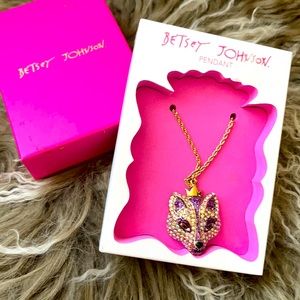Betsey Johnson Crystal Fox Necklace